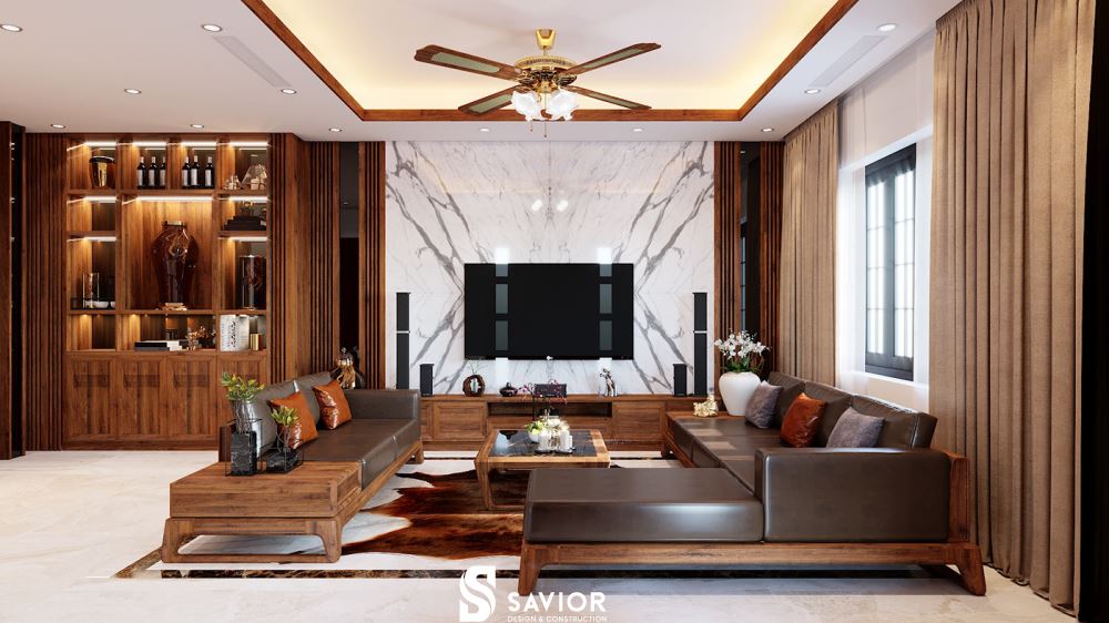 Mẫu phòng khách dành cho nhà ống