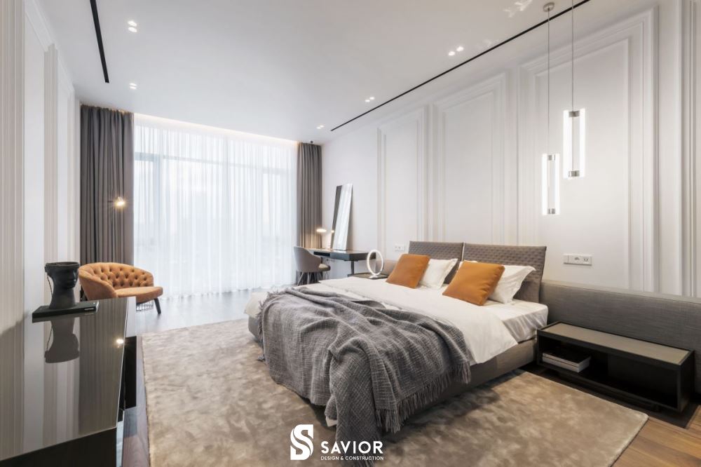 Nội thất phòng ngủ với màu sắc trang nhã, nhẹ nhàng