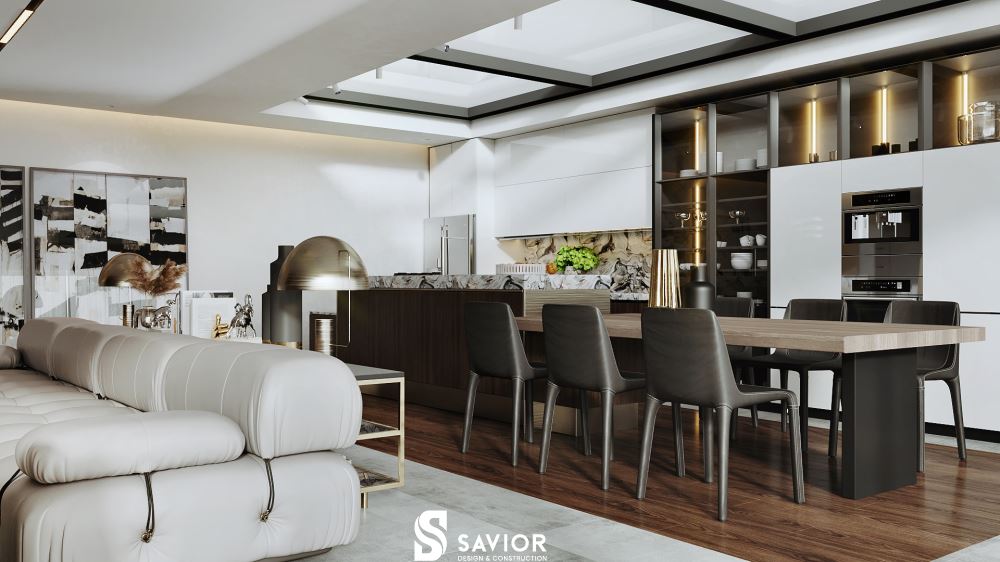 Không gian penthouse sang trọng và tiện nghi với phong cách hiện đại