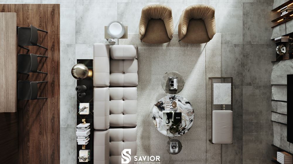 Nội thất sang trọng của căn hộ penthouse hiện đại