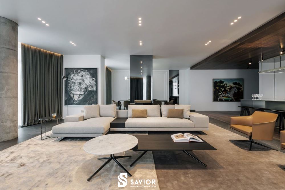 Không gian phòng khách thoáng rộng với cách bài trí hài hòa