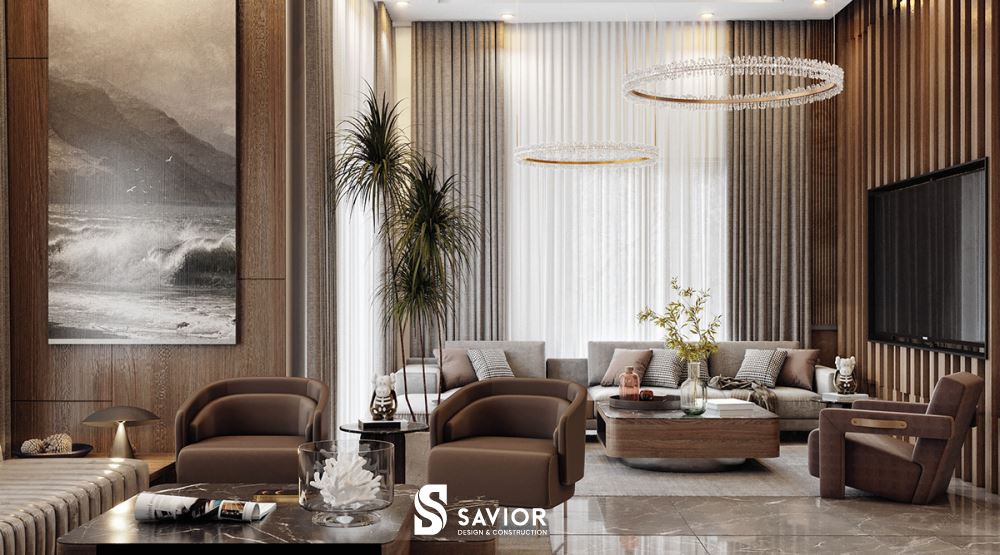 Sang trọng và đẳng cấp trong mẫu nội thất phòng khách 30m2