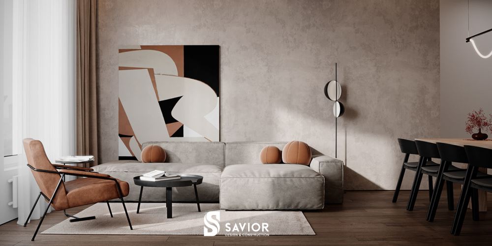 Phòng khách chung cư hiện đại cùng mẫu nội thất độc đáo