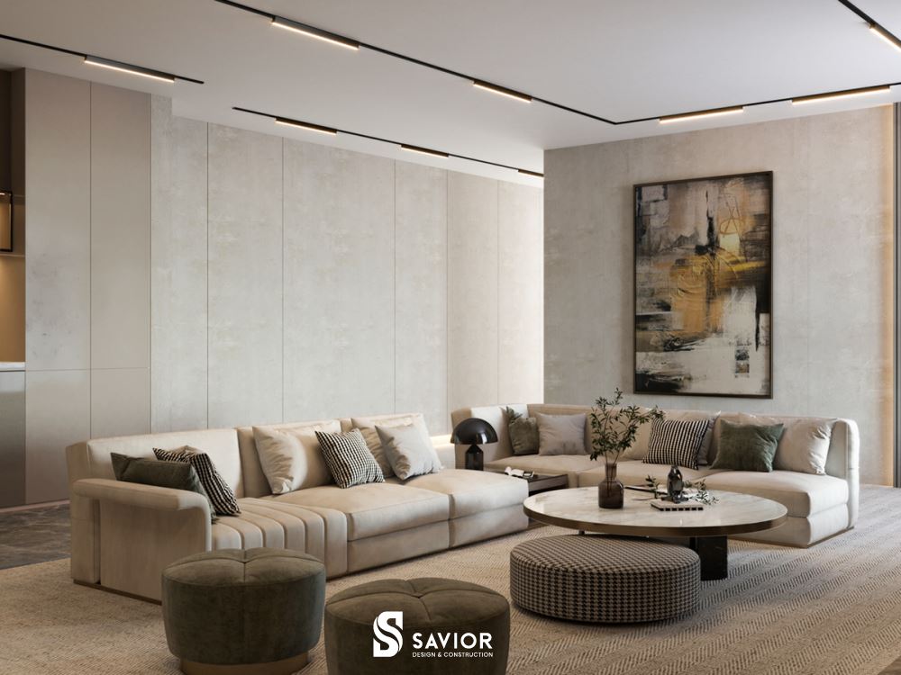 Tạo điểm nhấn cho phòng khách bằng bức tranh lớn