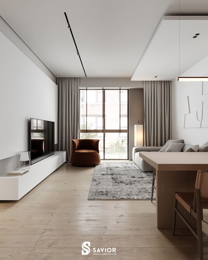 Không gian được bài trí thông thoáng, tối giản tạo cảm giác thoải mái