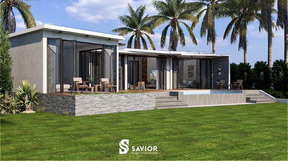 Mẫu biệt thự 1 tầng 100m2 hiện đại, tiện nghi