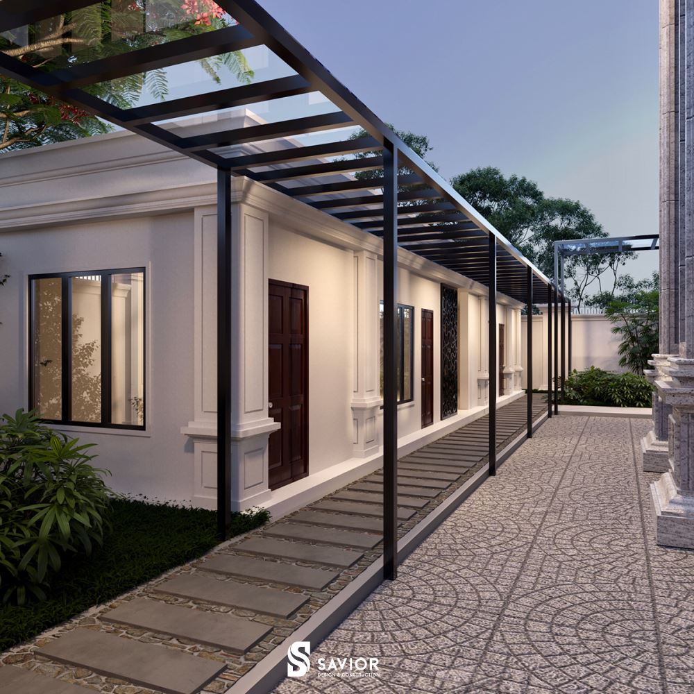 Quang cảnh kiến trúc biệt thự 2 tầng châu Âu