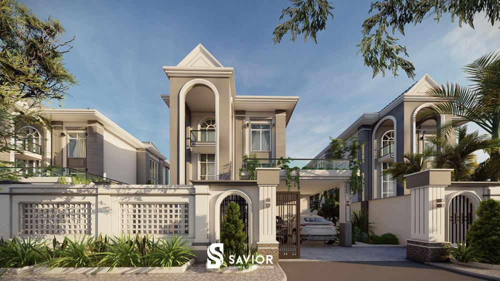 Mẫu biệt thự 2 tầng kiểu châu Âu thời thượng, ấn tượng