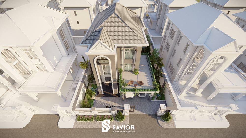 Đặc trưng mái dốc của những mẫu nhà biệt thự 2 tầng châu Âu