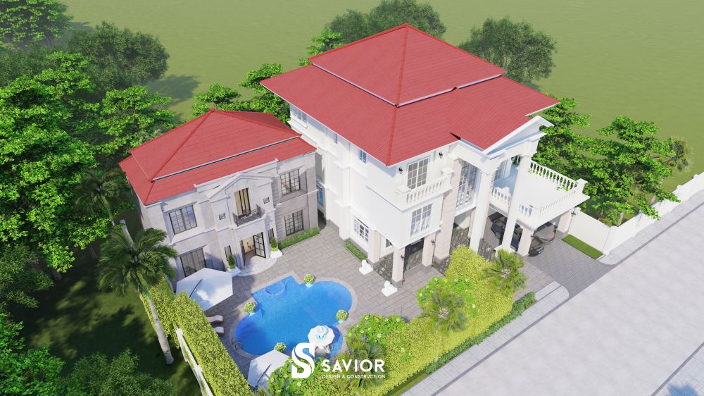 Tổng quan mẫu biệt thự 2 tầng kiểu Pháp