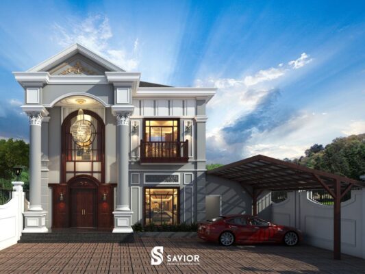 mau nha biet thu 2 tang kieu phap