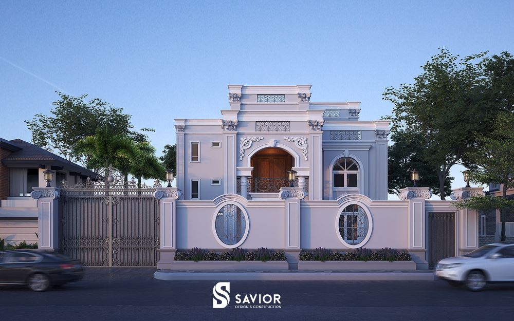 Tông màu trắng tinh tế làm chủ đạo, mang đến nét đẹp tinh khôi cho căn biệt thự