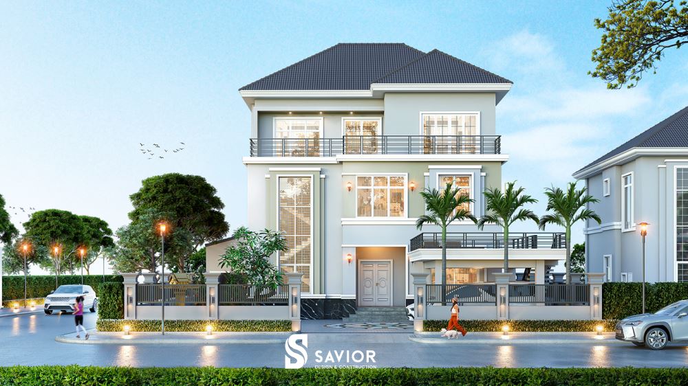 Thiết kế mẫu nhà biệt thự 3 tầng 100m2 hiện đại, tiện nghi