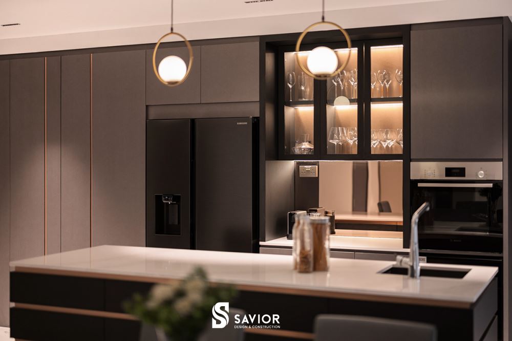 Chất liệu gỗ công nghiệp MDF phủ Acrylic mang đến không gian phòng bếp tiện nghi