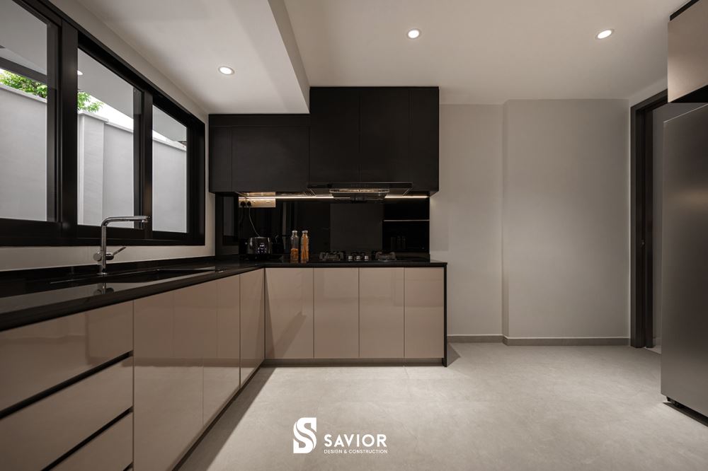 Khu vực bếp nấu bên cạnh cửa sổ thông thoáng