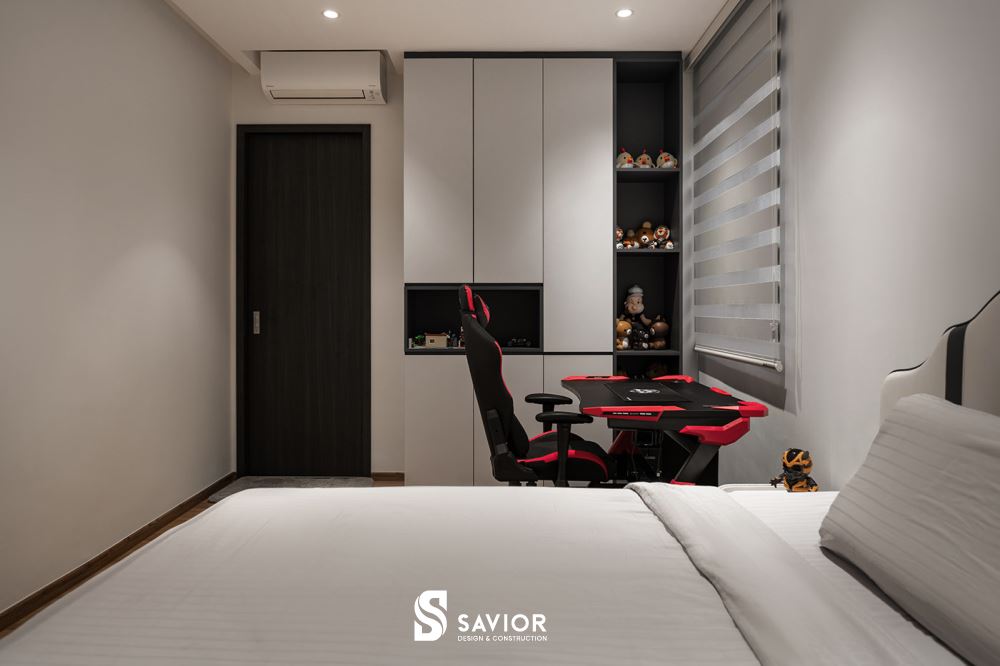 Phòng ngủ bố trí nội thất đơn giản, tối ưu hóa không gian