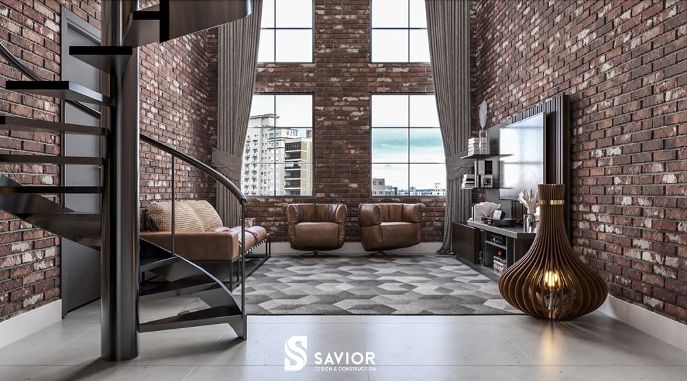 Phong cách công nghiệp trong thiết kế nội thất ấn tượng với nét phong trần, mạnh mẽ