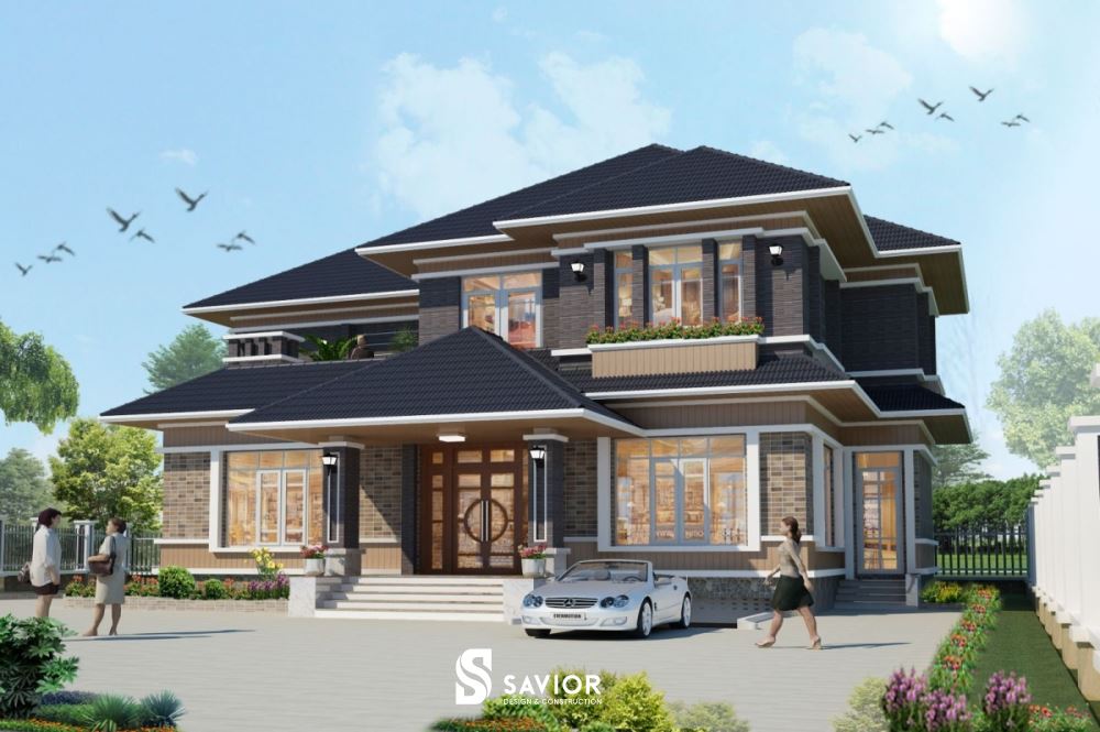 Biệt thự sân vườn mái Nhật 