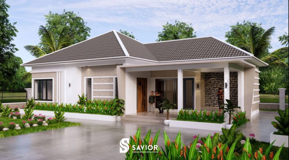 Mẫu biệt thự nhà vườn 1 tầng