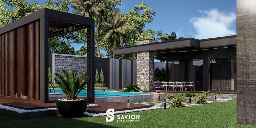 Thiết kế khuôn viên sân vườn với hệ thống cây cối hợp lý