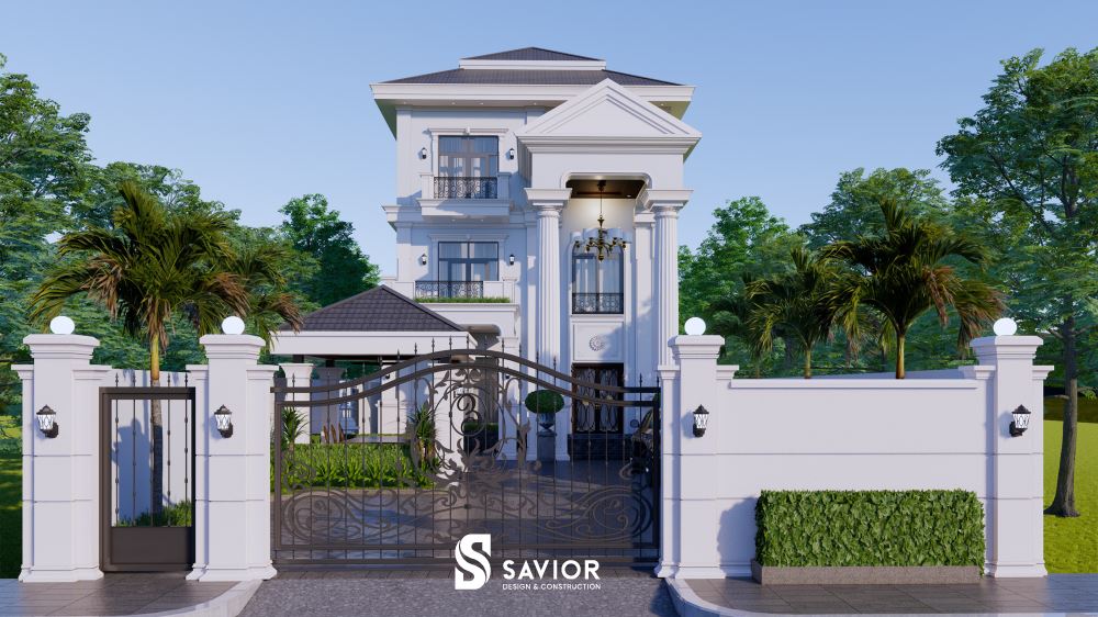 Mẫu thiết kế nhà đẹp 3 tầng 80m2 tân cổ điển