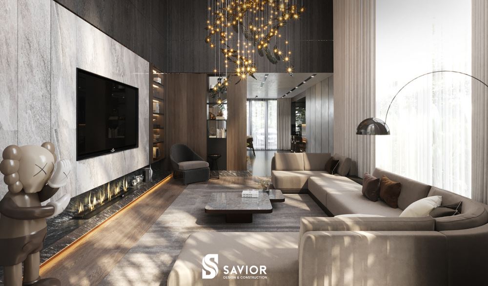 10+ Mẫu thiết kế nội thất biệt thự hiện đại, sang trọng 4 Kết cầu bề mặt nhẵn bóng trong nội thất biệt thự hiện đại