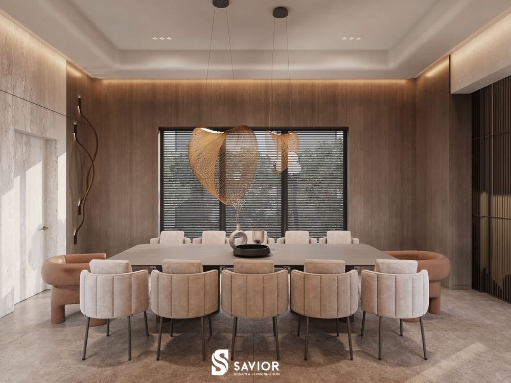 10+ Mẫu thiết kế nội thất biệt thự hiện đại, sang trọng 9 Khu vực phòng ăn - điểm nhấn cho không gian biệt thự thêm ấn tượng