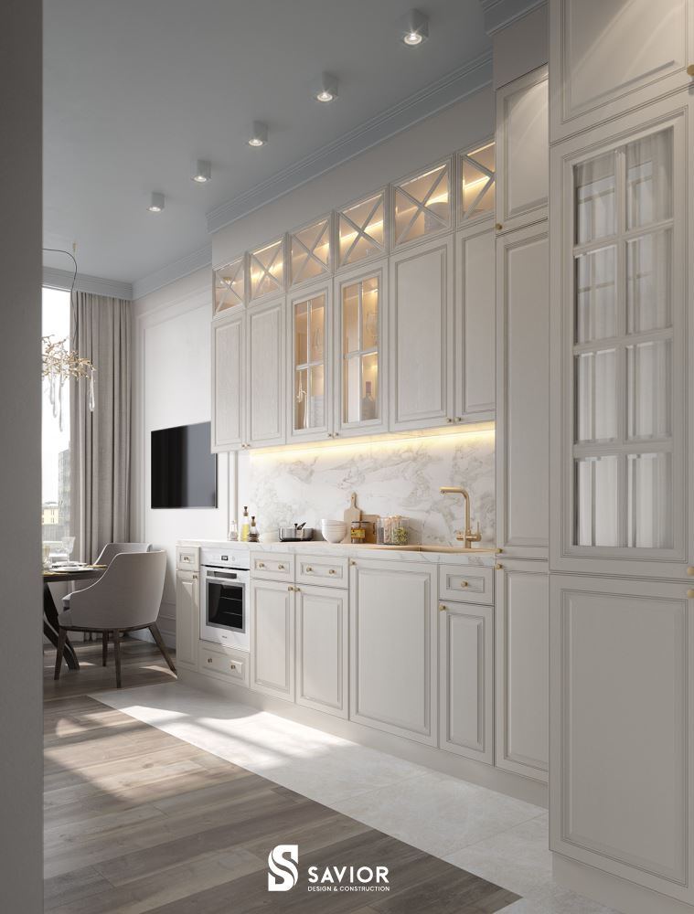 Thiết kế nội thất biệt thự tân cổ điển sang trọng và đẳng cấp 18 Tông màu trắng nhẹ nhàng cho nội thất tân cổ điển