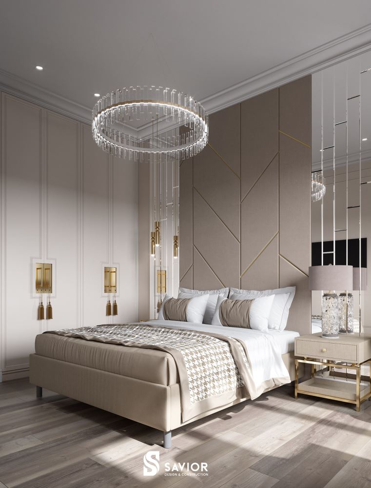 Thiết kế nội thất biệt thự tân cổ điển sang trọng và đẳng cấp 20 Các chi tiết trang trí vừa phải, không quá cầu kỳ