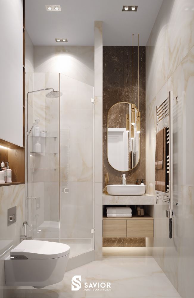 Thiết kế nội thất biệt thự tân cổ điển sang trọng và đẳng cấp 21 Nhà vệ sinh tiện nghi