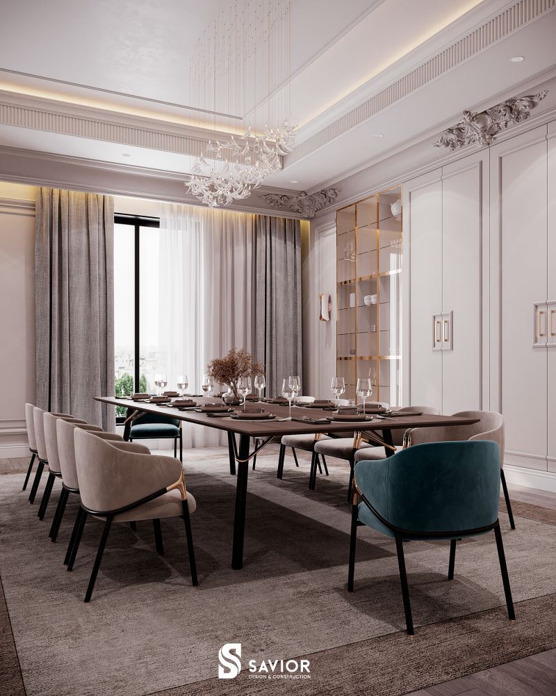 Thiết kế nội thất biệt thự tân cổ điển sang trọng và đẳng cấp 6 Nội thất tân cổ điển tinh tế, sang trọng không quá cầu kỳ, phô trương