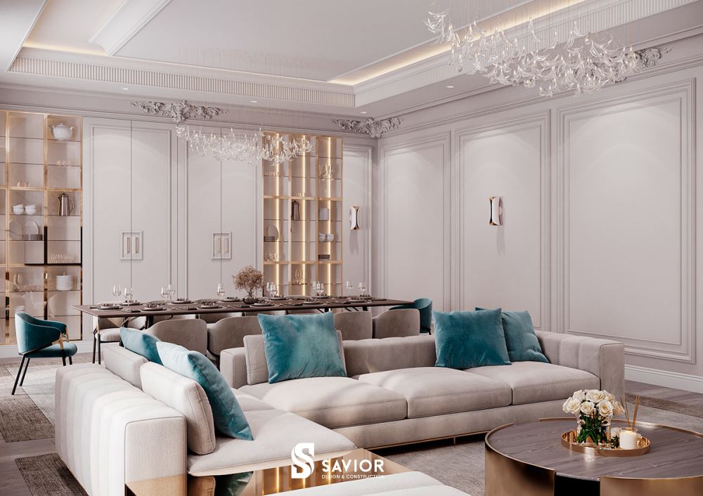 Thiết kế nội thất biệt thự tân cổ điển sang trọng và đẳng cấp 34 Tông màu trang nhã, thanh lịch trong nội thất tân cổ điển