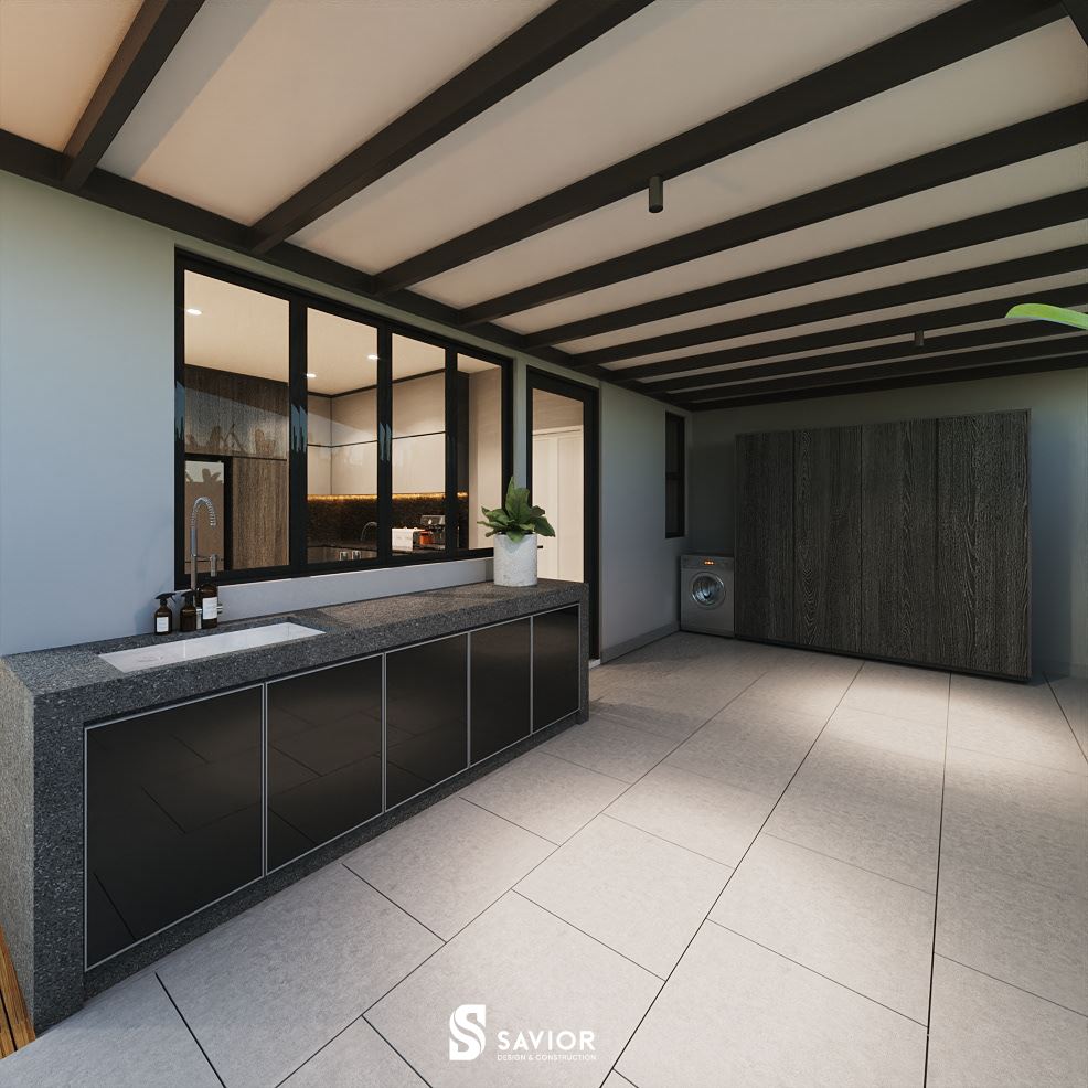 Khu vực phòng giặt rộng rãi