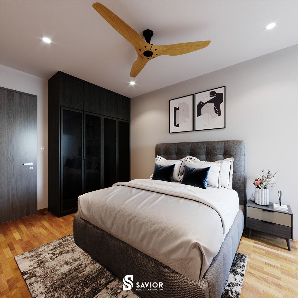 Phòng ngủ bài trí tập trung vào công năng sử dụng