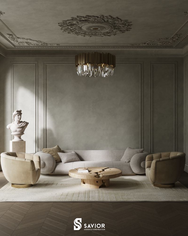 Nội thất tân cổ điển mang phong thái sang trọng, hoàng gia quý phái