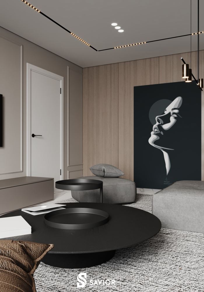 Tác phẩm nghệ thuật lớn làm điểm nhấn thu hút cho cả căn phòng khách