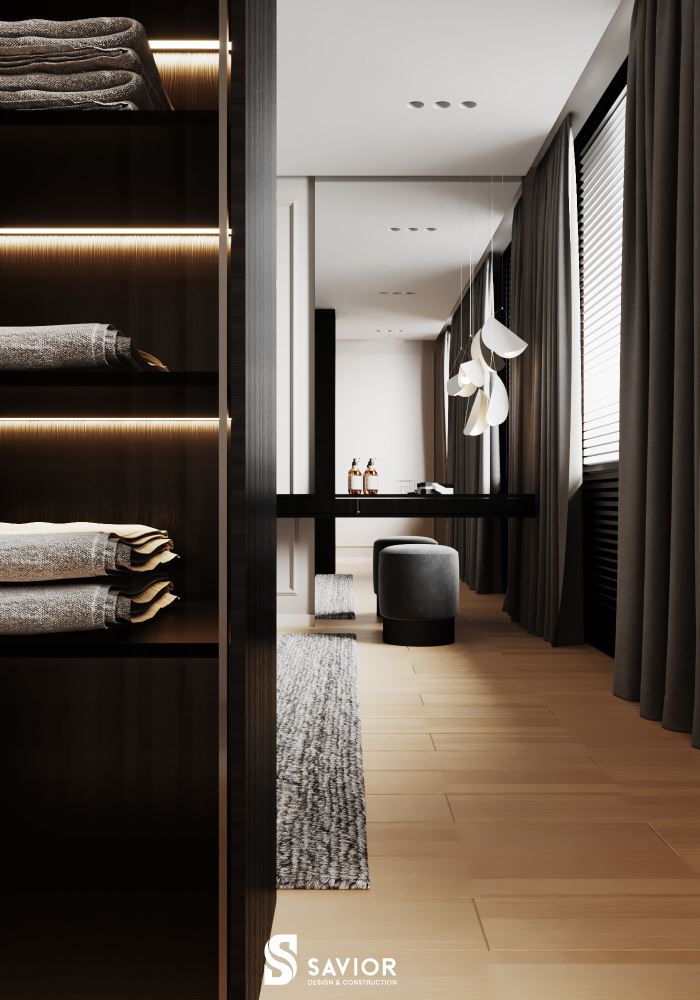 Không gian phòng ngủ được bài trí tinh tế, khéo léo