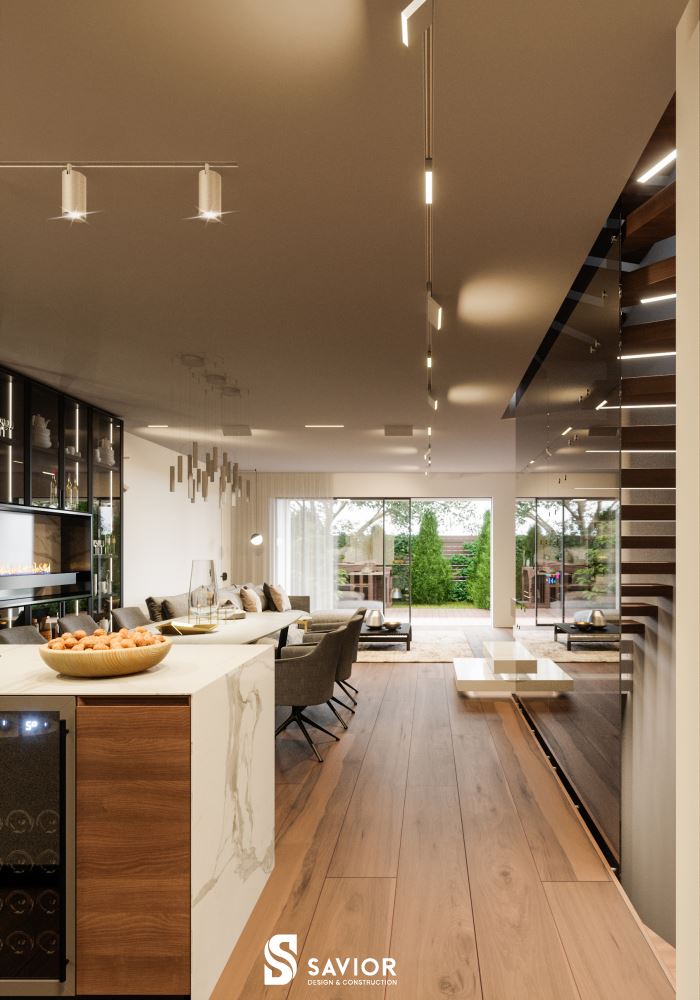 Mẫu nhà có chiều dài khá lớn, tạo nên mặt bằng hình chữ nhật