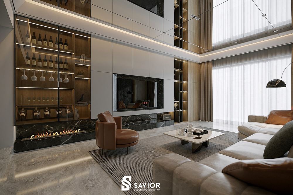 Phòng khách đẹp cho nhà phố