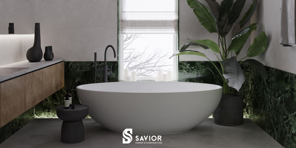 Không gian nhà tắm bên cạnh phòng ngủ