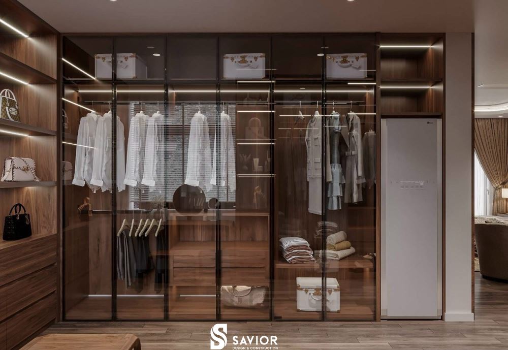 4 mẫu biệt thự gỗ óc chó SANG TRỌNG xứng đáng tham khảo nhất 31 Hệ tủ quần áo cánh kính vẫn luôn rất được ưa chuộng