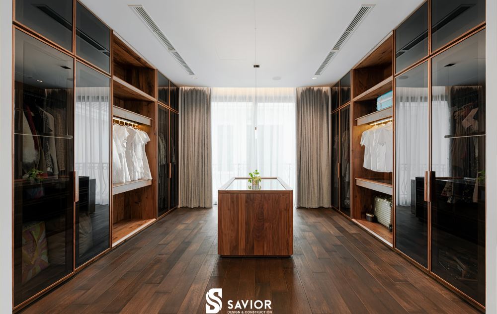 4 mẫu biệt thự gỗ óc chó SANG TRỌNG xứng đáng tham khảo nhất 40 Phòng thay đồ sang trọng cùng chất liệu gỗ tự nhiên cao cấp