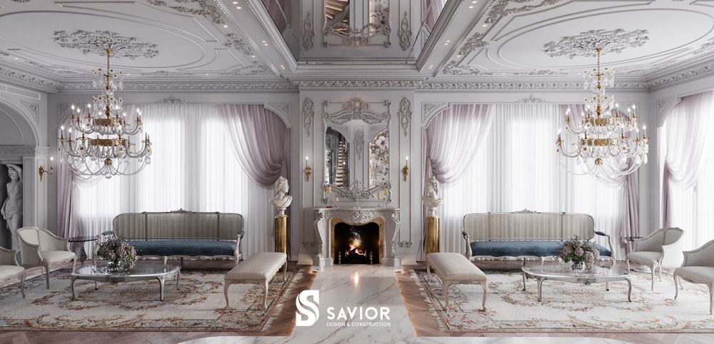 Mẫu thiết kế nội thất biệt thự cổ điển sang trọng