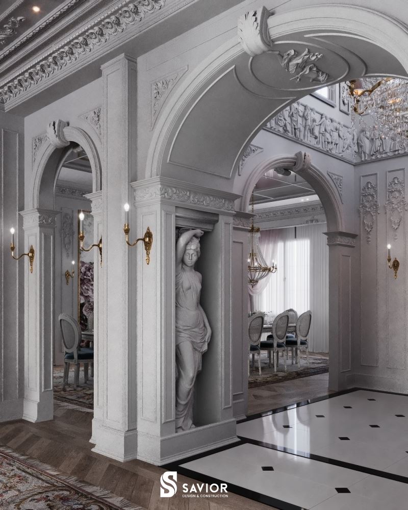Chi tiết mái vòm - đặc trưng thường thấy của nội thất cổ điển