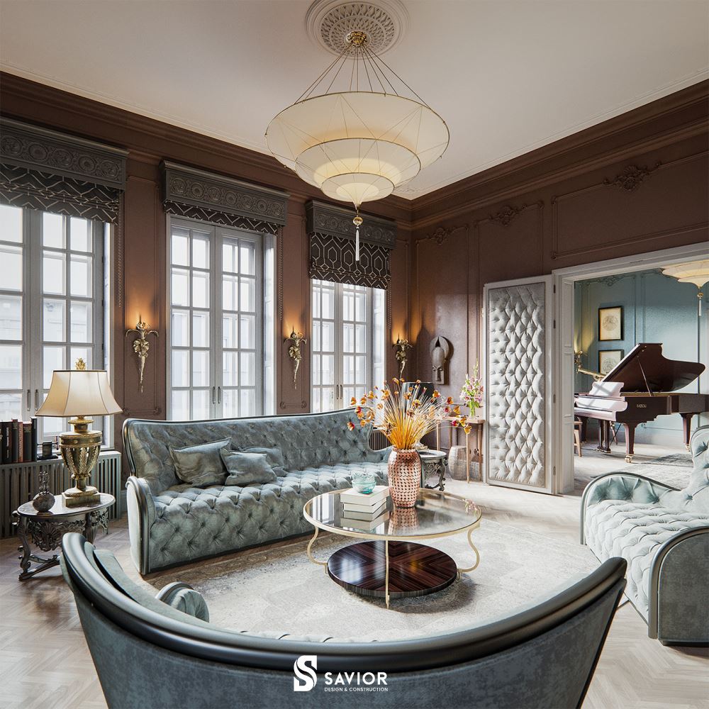 Mẫu nội thất cổ điển penthouse siêu sang