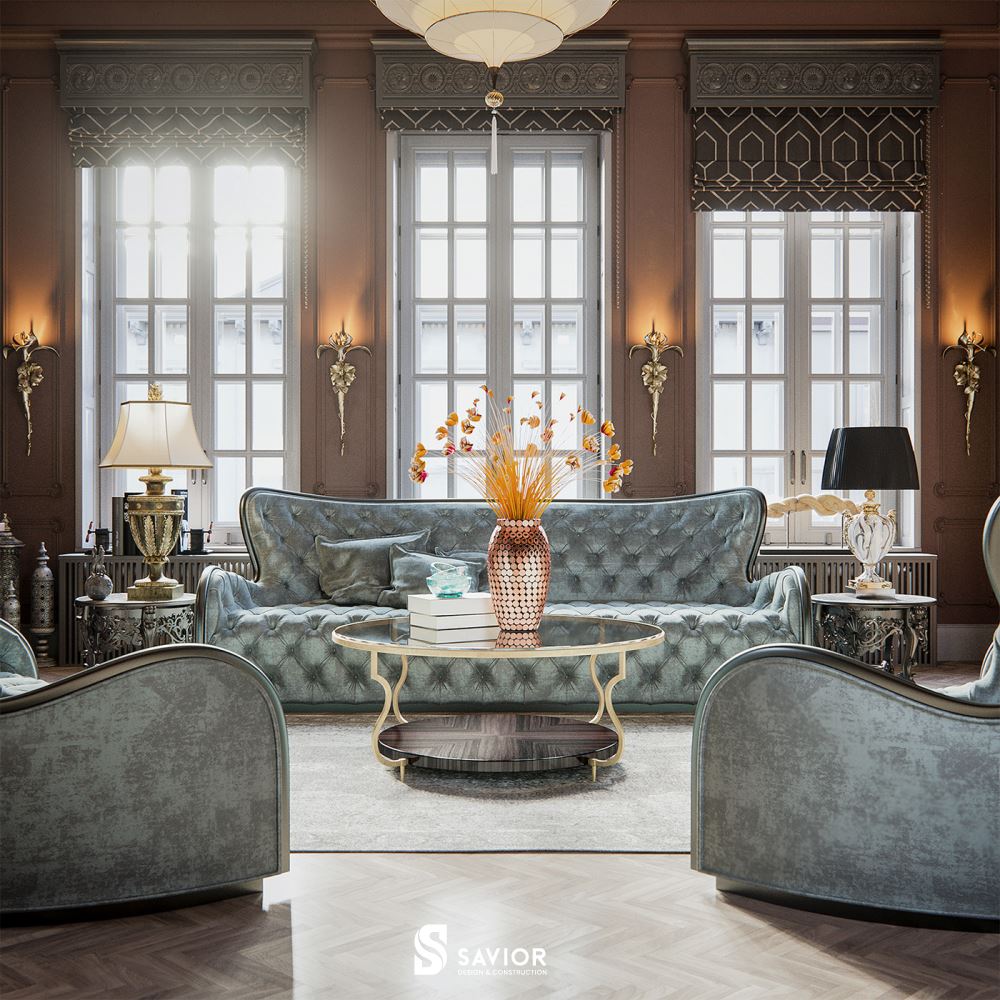 Chiếc sofa ấn tượng làm điểm nhấn thu hút cho cả không gian