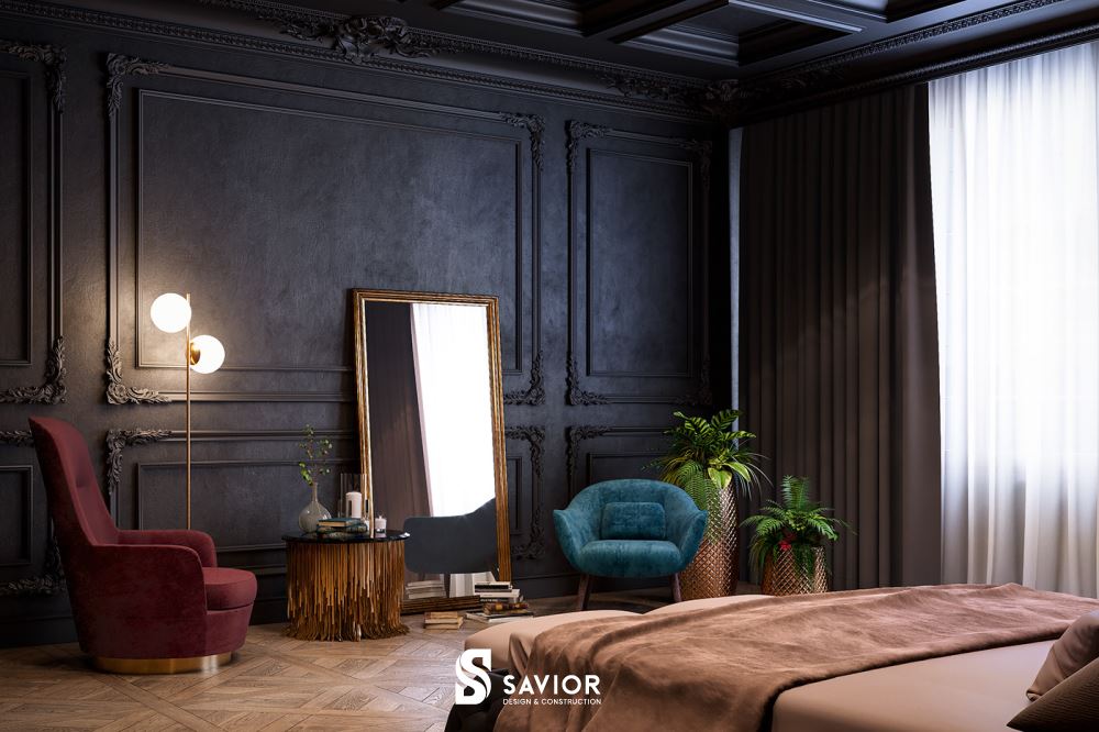 Không gian nghệ thuật trong phòng ngủ cổ điển