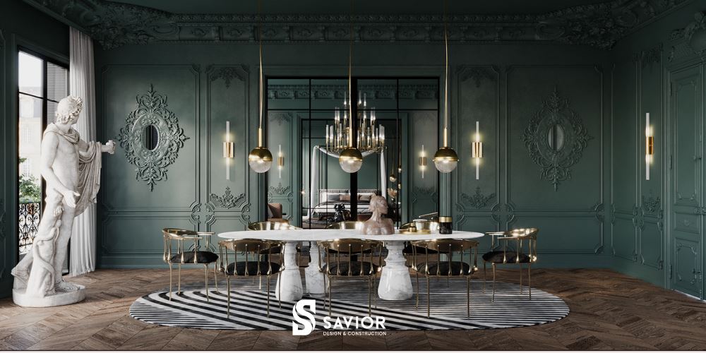 Các họa tiết, hoa văn trên tường nhà tăng thêm điểm thu hút cho không gian