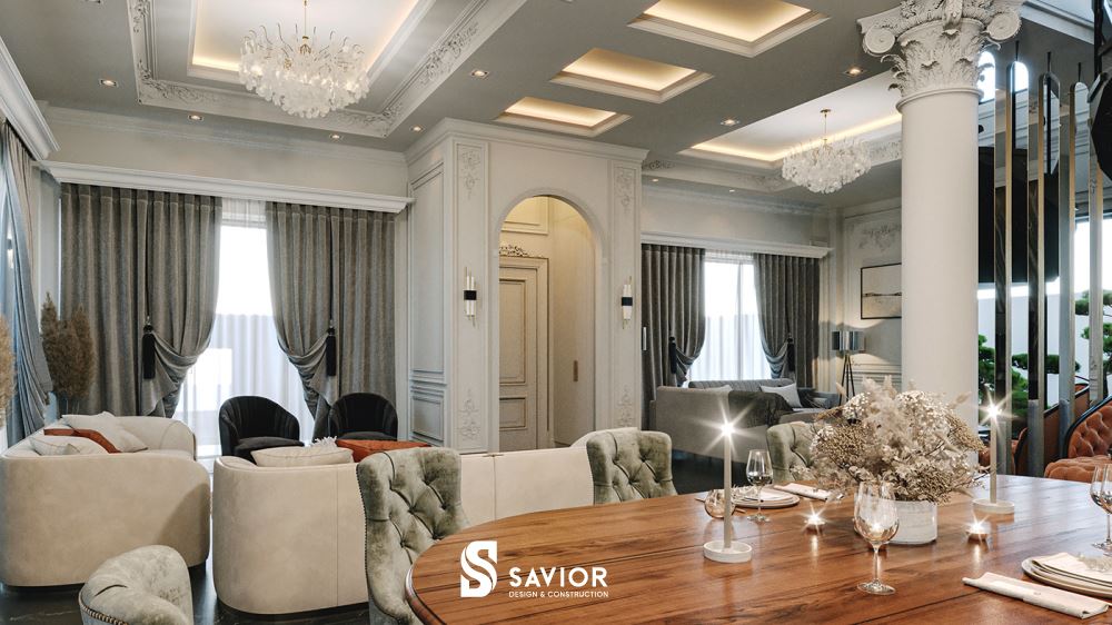 Nội thất phòng khách cổ điển sang trọng