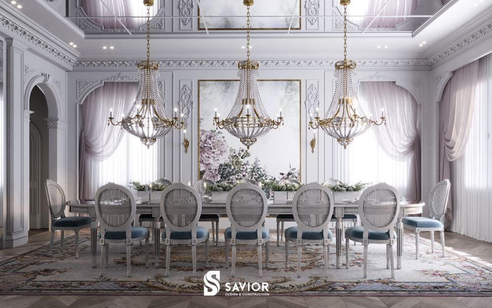 Không gian bề thế, xa hoa của nội thất biệt thự cổ điển